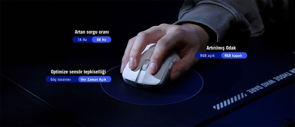 ASUS ROG Harpe II Ace Kırmızı AimPoint Pro Sensörlü Kablosuz Gaming Mouse, yüksek hassasiyet ve hızlı tepki süresi ile profesyonel oyun deneyimi sunar. Ergonomik tasarımı ve gelişmiş sensör teknolojis.