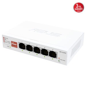 ASUS QG-U1050 5 port 2.5 Gigabit yönetilemez anahtar, yüksek hızlı ve güvenilir ağ bağlantısı sağlar. Ofis ve ev kullanımı için ideal, kolay kurulum ve düşük güç tüketimi özellikleriyle öne çıkar.
