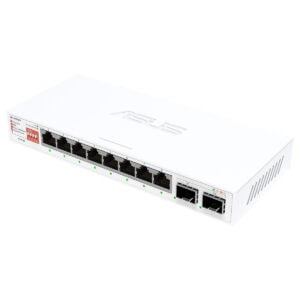 ASUS QG-U1080 8 RJ45, 2.5 Gigabit ve 2 SFP+ portlu yönetilemez switch, yüksek performans ve güvenilir bağlantı sağlar.