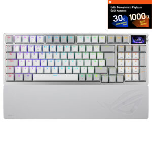 Asus Rog Azoth 96 He White 8k Hz Rog Hfx V2 Manyetik Switch Hall Effect Rgb Kablosuz Hotswap İngilizce Mekanik Gaming Klavye 1