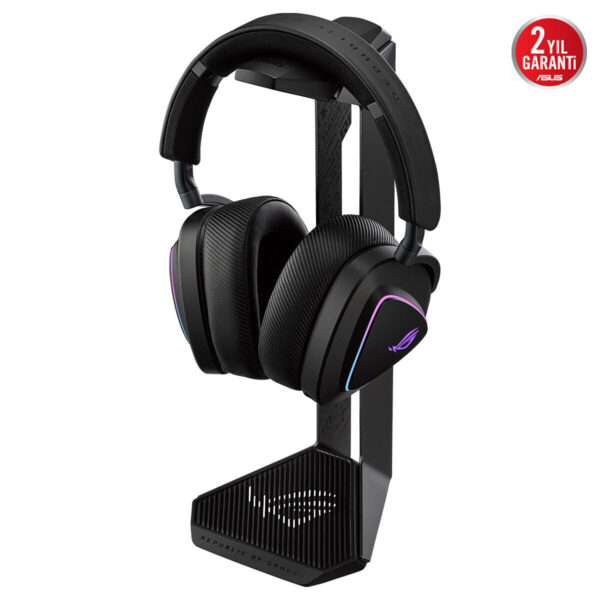 ASUS ROG Throne II Core oyun kulaklığı standı, şık tasarımı ve dayanıklı yapısıyla oyuncuların kulaklıklarını düzenli tutar, kolay erişim sağlar ve oyun deneyimini artırır.