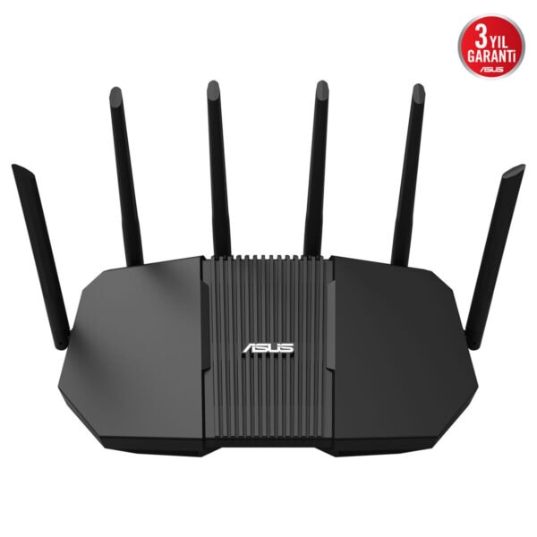 ASUS RT-BE90U-BE9400 üç bant Wi-Fi 7 yönlendirici, yüksek hız ve stabil bağlantı sağlar, ev ve ofis kullanımı için ideal, 3 yıl garanti ile güvenilir performans sunar.