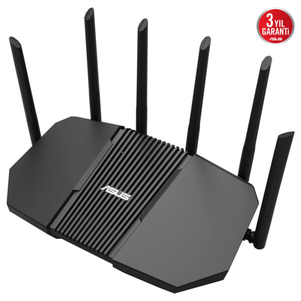 ASUS RT-BE90U-BE9400 üç bantlı Wi-Fi 7 yönlendirici, güçlü bağlantı ve yüksek hızlar sağlar. Gelişmiş teknolojisiyle ev ve ofis ağlarınızda stabil ve güvenilir internet erişimi sunar.