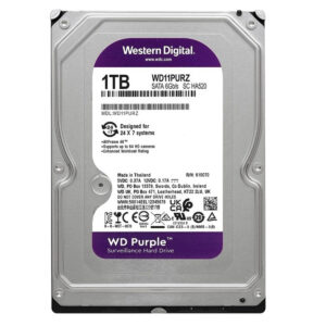 WD Purple 1TB 5400Rpm SATA 3.0 hard disk, 64MB önbellek, 7/24 kullanım, CCTV ve güvenlik kameraları için ideal, dayanıklı ve yüksek performanslı sabit disk.