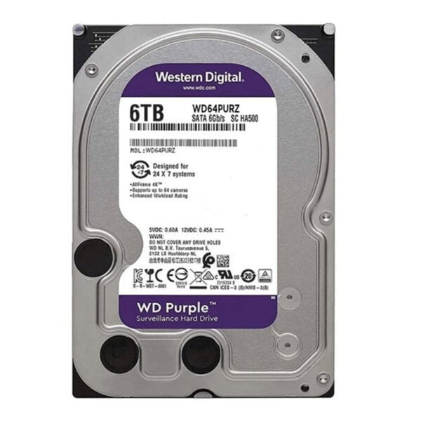 WD Purple 6TB 5400Rpm SATA 3.0 Güçlü Güvenilir Sabit Disk.