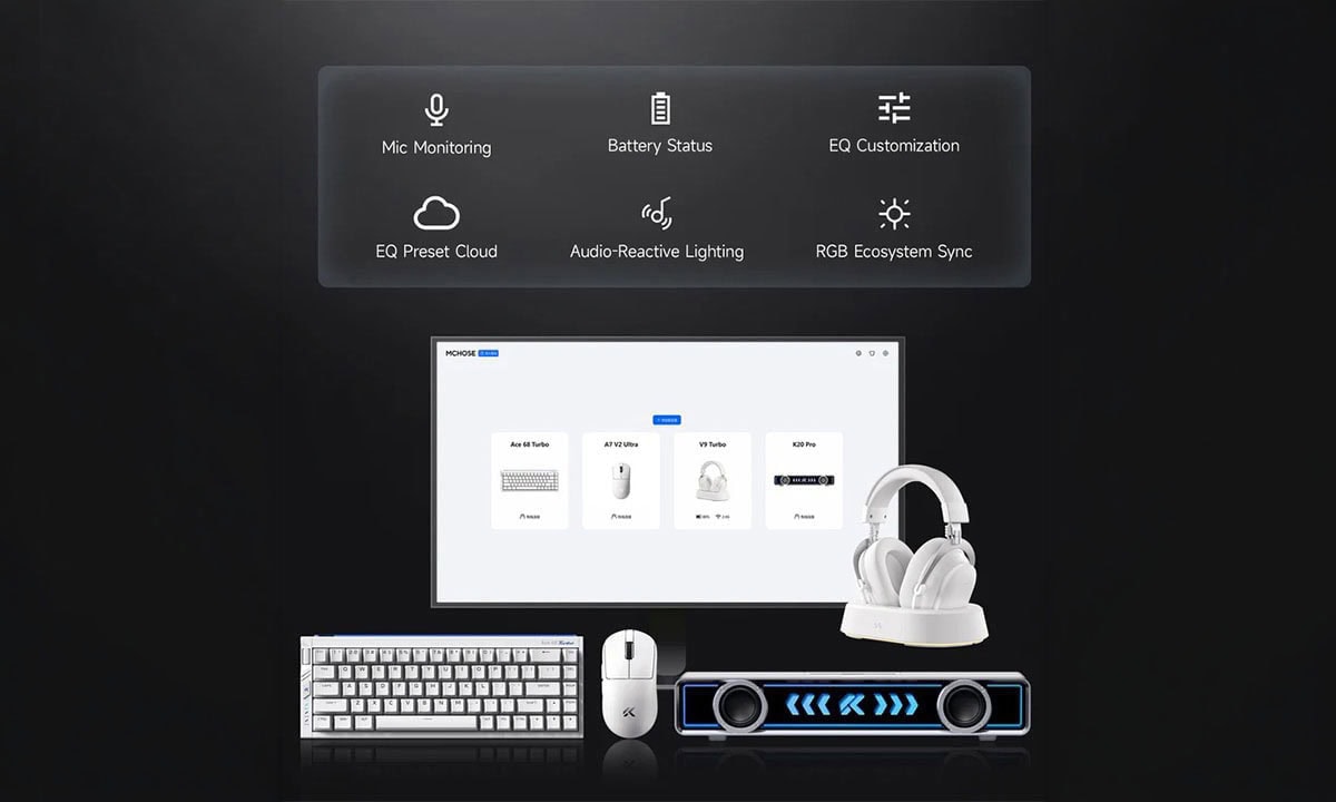 MCHOSE V9 Turbo Beyaz Altın 7.1 Surround Kablosuz Gaming Kulaklık, yüksek ses kalitesi ve konforlu tasarımıyla oyun ve müzik deneyimini artırır.