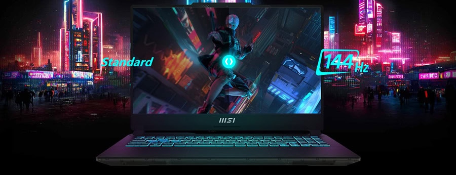 MSI Cyborg 15 A13VE-2270XTRNN gaming laptop with Intel Core i5, GeForce RTX 4050, 16GB DDR5, 1TB SSD, 15.6 inç Full HD ekran, 144Hz yenileme hızı ve IPS-Level ekran teknolojisi.