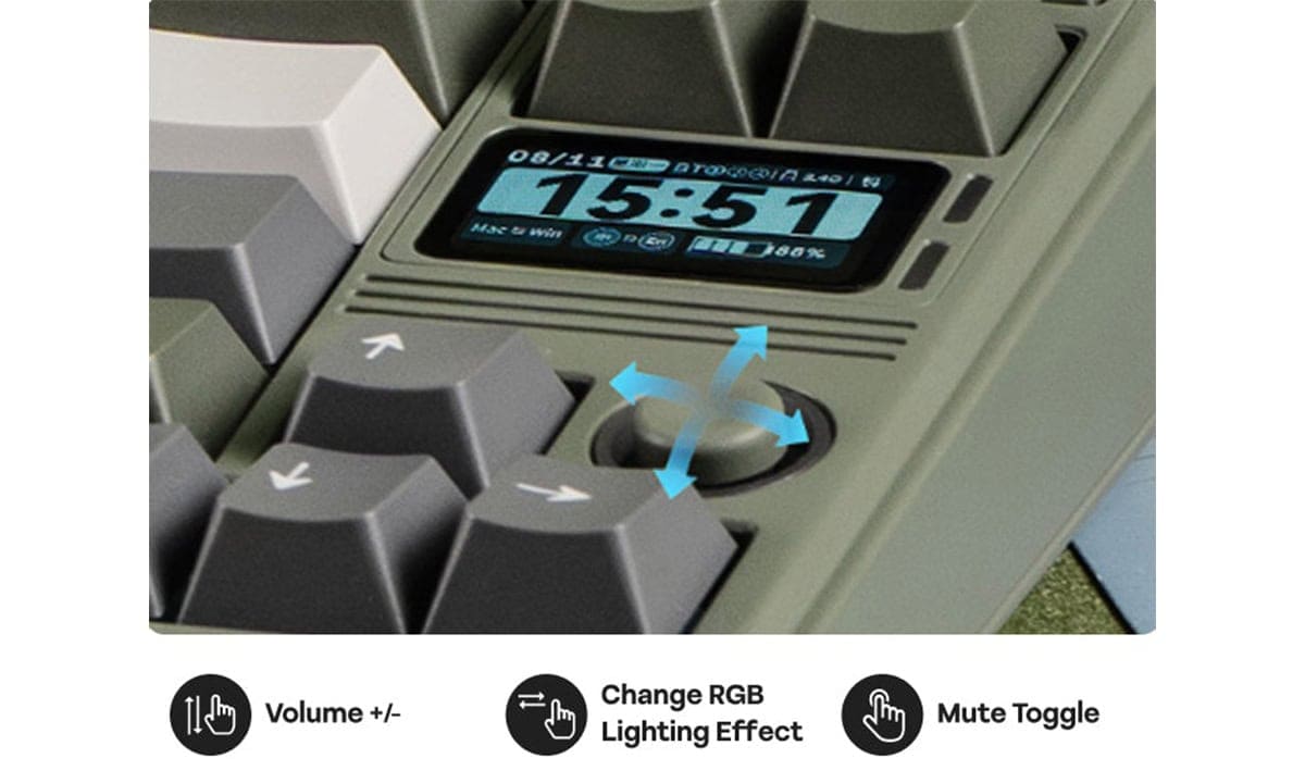 EPOMAKER RT85 Green White Wisteria V2 renkli RGB aydınlatmalı kablosuz mekanik gaming klavye, hotswap switch özelliği ve çoklu fonksiyonlar ile yüksek performans sağlar.