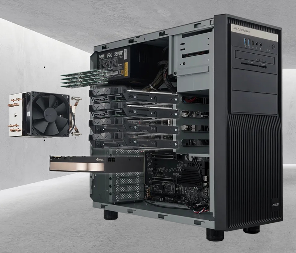 ASUS ExpertCenter Pro ET500I W8U9RTX5000D Intel Core Ultra 9-285K NVIDIA RTX PRO 5000 Blackwell 48GB GDDR7 128GB DDR5 4TB M.2 SSD FreeDos Masaüstü İş İstasyonu h3