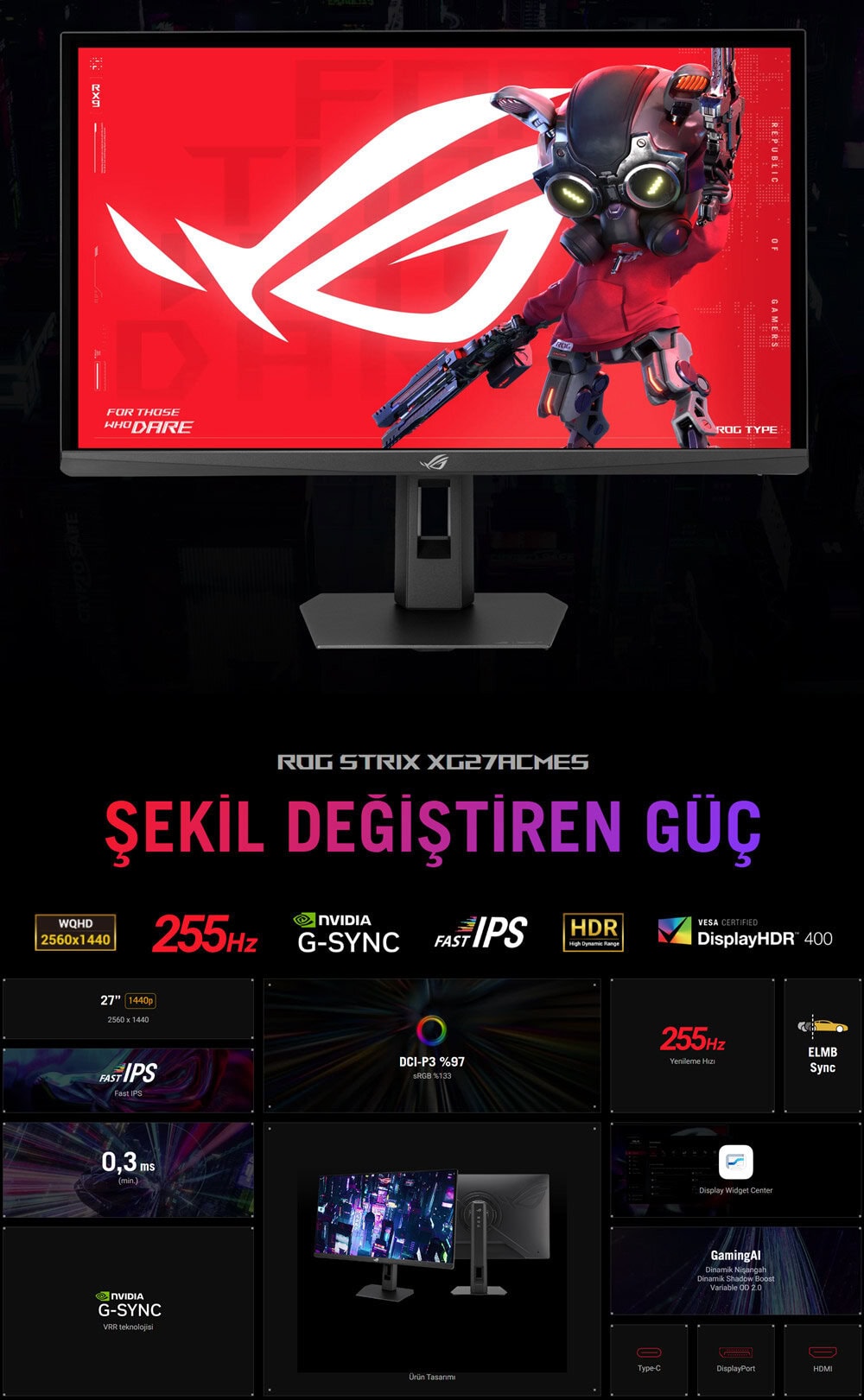 ASUS ROG Strix XG27ACMES Gaming Monitör H2