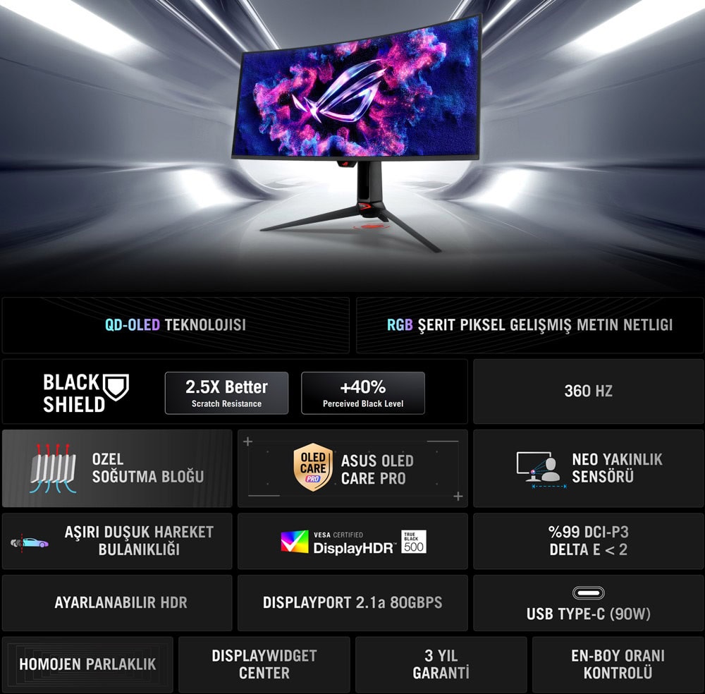 ASUS ROG Swift OLED PG34WCDN Gaming Monitör H2