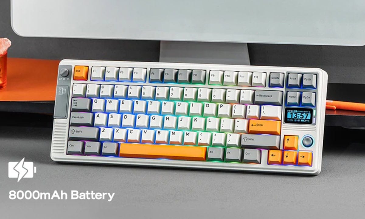EPOMAKER RT85 Green White Wisteria V2 Switch ile hotswap RGB kablosuz mekanik gaming klavye, 2 yıl değişim garantisi, şık tasarım ve yüksek performans.