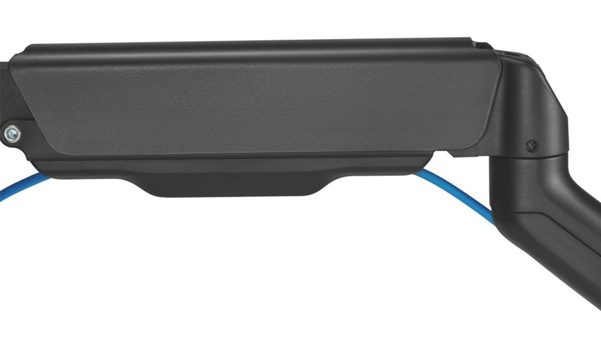 Amortisörlü Siyah Monitör Kolu, 17-32 inç ekranlar için ayarlanabilir ve dayanıklı tasarımıyla ergonomik çalışma ortamı sağlar.