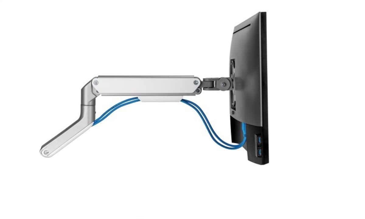 Brateck 17-32 inç uyumlu iki kollu amortisörlü monitör kolu, ergonomik ve esnek kullanım sağlar. Gümüş renkli tasarımıyla modern ofis ve çalışma alanlarına uyum sağlar.
