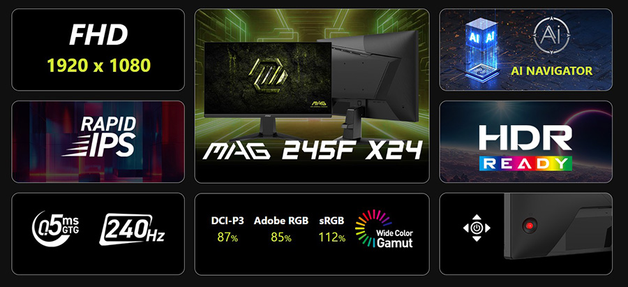 MSI MAG 245F X24 Gaming Monitör H4
