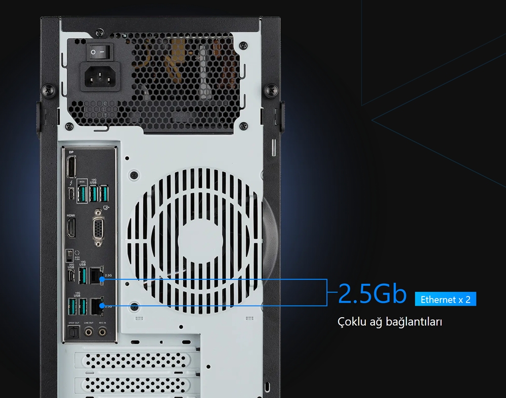 ASUS ExpertCenter Pro ET500I W8U95080W Intel Core Ultra 9-285K NVIDIA RTX 5080 16GB GDDR7 128GB DDR5 2TB M.2 SSD FreeDos Masaüstü İş İstasyonu h5