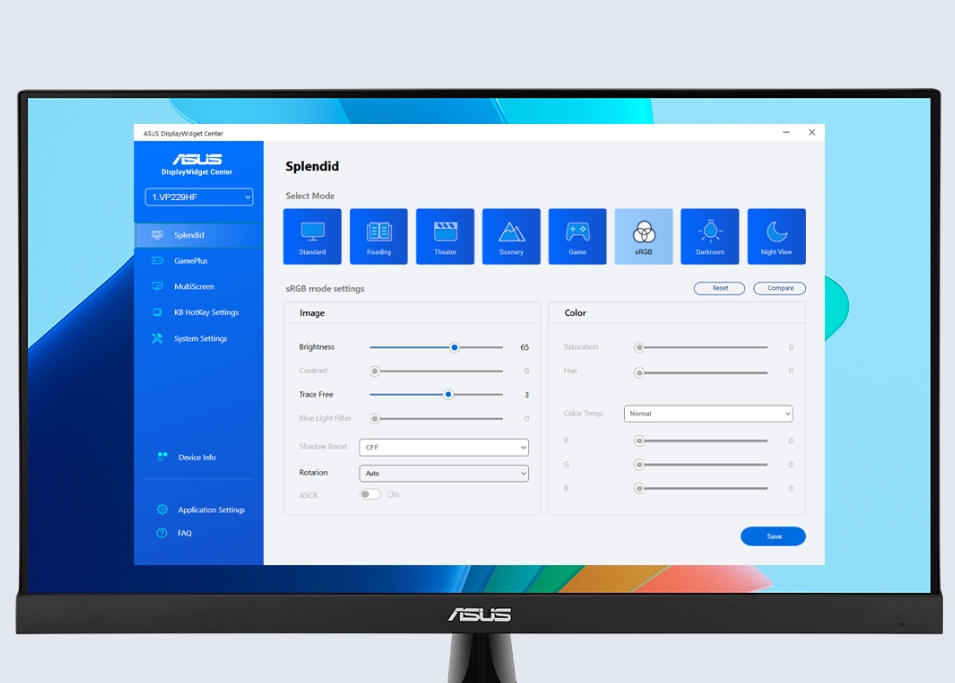 ASUS VP227HF 21.45 inç 100Hz 1ms Full HD Adaptive Sync VA Monitör h7