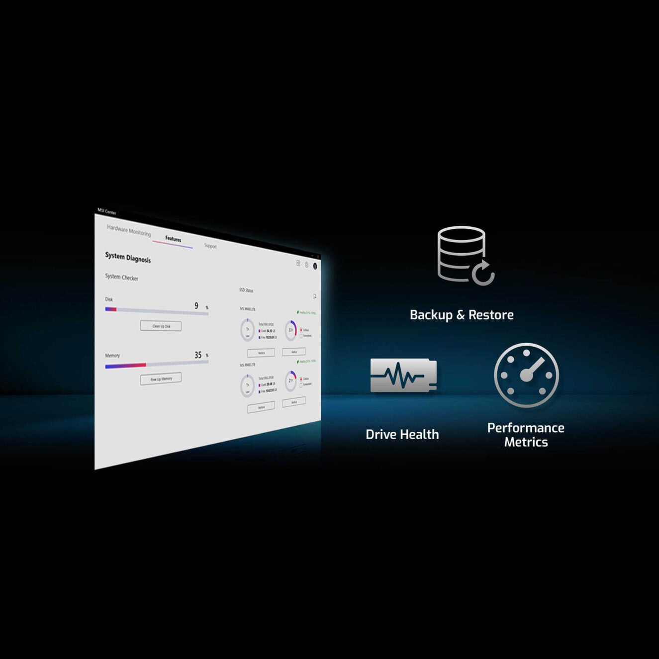 Yüksek performanslı MSI SPATIUM M571 DLP 2TB NVMe PCIe Gen5 x4 SSD, 14500MB okuma ve 11000MB yazma hızlarıyla veri aktarımını hızlandırır. M.2 form faktörü, güvenilirlik ve yüksek kapasite sunar.