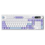 AJAZZ AK980 V2 Purple White Blue Gift Switch V2 Hotswap RGB Kablosuz İngilizce Mekanik Gaming Klavye - 2 Yıl Birebir Değişim Garantili