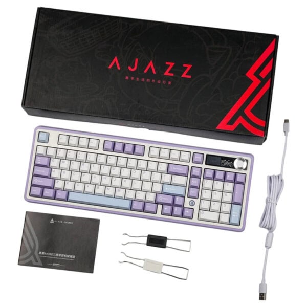 AJAZZ AK980 V2 renkli RGB kablosuz mekanik gaming klavye, switch V2, hotswap, İngilizce düzen, 2 yıl değişim garantili. Yüksek performans ve şık tasarım ile oyun ve ofis kullanımı için ideal.