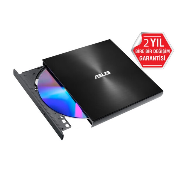 ASUS ZenDrive U9M SDRW-08U9M-U, şık ve ince tasarımlı harici DVD yazıcı, M-DISC desteği ile güvenli veri yedekleme sağlar.