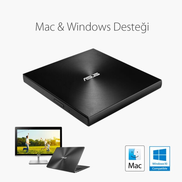 ASUS ZenDrive U9M SDRW-08U9M-U Siyah M-DISC Destekli Harici DVD Yazıcı.