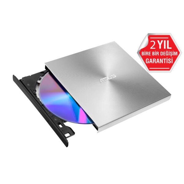 ASUS ZenDrive U9M SDRW-08U9M-U, şık ve ultra ince harici DVD yazıcı, M-DISC desteği ile güvenli veri yedekleme sağlar.