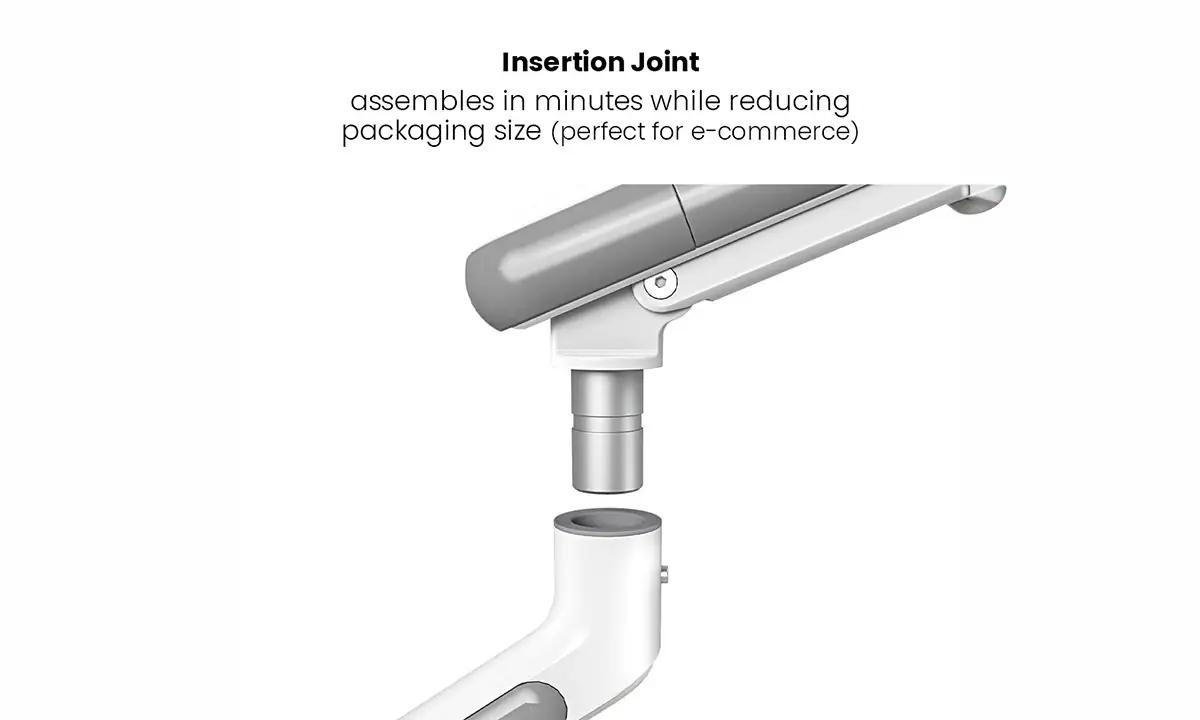 İki kollu amortisörlü monitör tutucu, 17-32 inç uyumlu, ergonomik ve ayarlanabilir tasarım, ofis ve ev kullanımı için ideal.