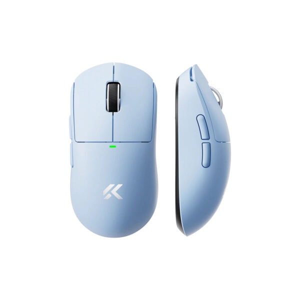 Mavi renkli MCHOSE A5 V3 kablosuz oyun mouse, 8K Hz hızlı bağlantı ve hassasiyet ile üstün performans sağlar. Ergonomik tasarımı ve çoklu tuşlarıyla oyun deneyimini artırır.
