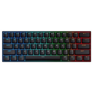 Siyah MCHOSE Ace 60 Pro RGB oyun klavyesi, kompakt tasarımı, KTE manyetik anahtarlar ve hall effect teknolojisi ile yüksek performans sağlar. Hotswap özellikli ve renkli aydınlatmasıyla oyun deney.