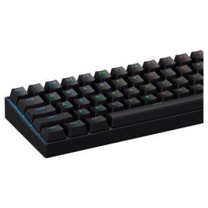 Siyah MCHOSE Ace 60 Pro RGB oyun klavyesi, hall effect KTE manyetik anahtarlar ve hot-swap özelliği ile yüksek performans sağlar. RGB aydınlatma ve kompakt tasarımıyla oyun deneyimini artırır.