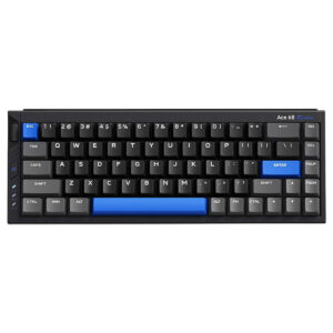 MCHOSE Ace 68 Turbo Esports oyun klavyesi, siyah ve mavi renk detaylarıyla, 65% montaj, manyetik anahtarlar ve RGB aydınlatma özellikleriyle yüksek performans sağlar.