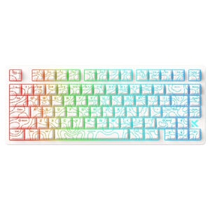 MCHOSE Jet 75 Beyaz Topografik RGB Oyun Klavye, Kailh Magnetic Switch, 8K Hz Hall Effect, Hotswap, RGB Aydınlatmalı, yüksek performanslı oyun ve yazılım klavyesi.