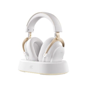 MCHOSE V9 Turbo Beyaz Altın 7.1 Surround Kablosuz Gaming Kulaklık, yüksek ses kalitesi ve konforlu tasarımıyla oyun ve müzik deneyimini artırır.