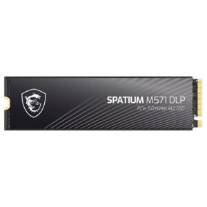 MSI SPATIUM M571 DLP 2TB NVMe PCIe Gen5 x4 SSD, yüksek performanslı M.2 SSD, 14500MB okuma ve 11000MB yazma hızlarıyla hızlı veri transferi sağlar.