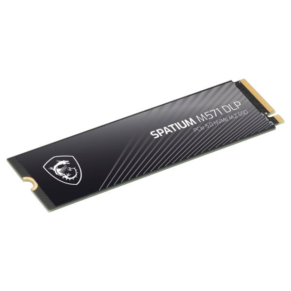 MSI SPATIUM M571 DLP 2TB NVMe PCIe Gen5 x4 SSD, yüksek performans ve hızlı okuma/yazma hızlarıyla bilgisayar depolama çözümleri. M.2 form faktöründe, oyun ve profesyonel kullanım için ideal.