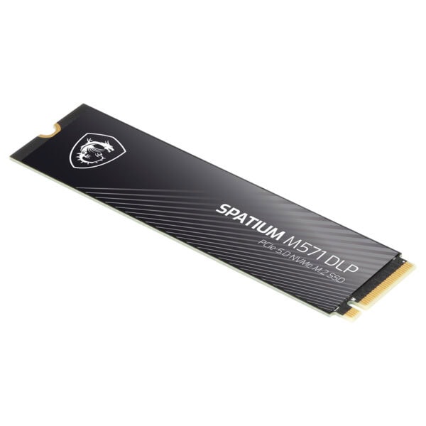 MSI SPATIUM M571 DLP 2TB NVMe PCIe Gen5 x4 SSD, yüksek performanslı ve hızlı okuma/yazma hızlarıyla oyun ve profesyonel kullanım için ideal.