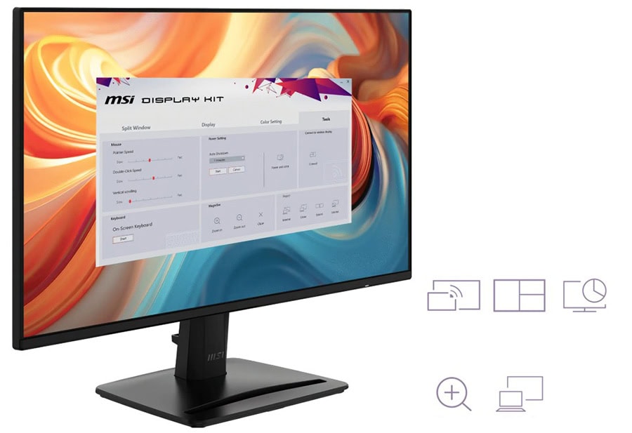 MSI PRO MP243 E14 23.8 inç 144Hz Full HD IPS monitör, Adaptive Sync teknolojisi ve hızlı 1ms tepki süresi ile yüksek performans ve net görüntü sağlar.