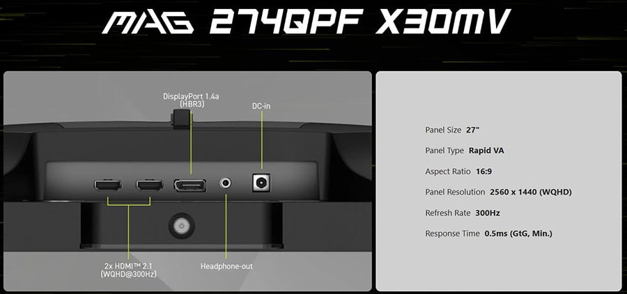 MSI MAG 274QPF X30MV Gaming Monitör H17