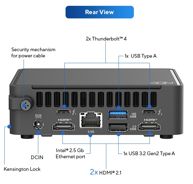 ASUS NUC 15 Pro Slim Kit RNUC15CRKI300002 Intel Core 3-100U Barebone FreeDos Mini Bilgisayar h16