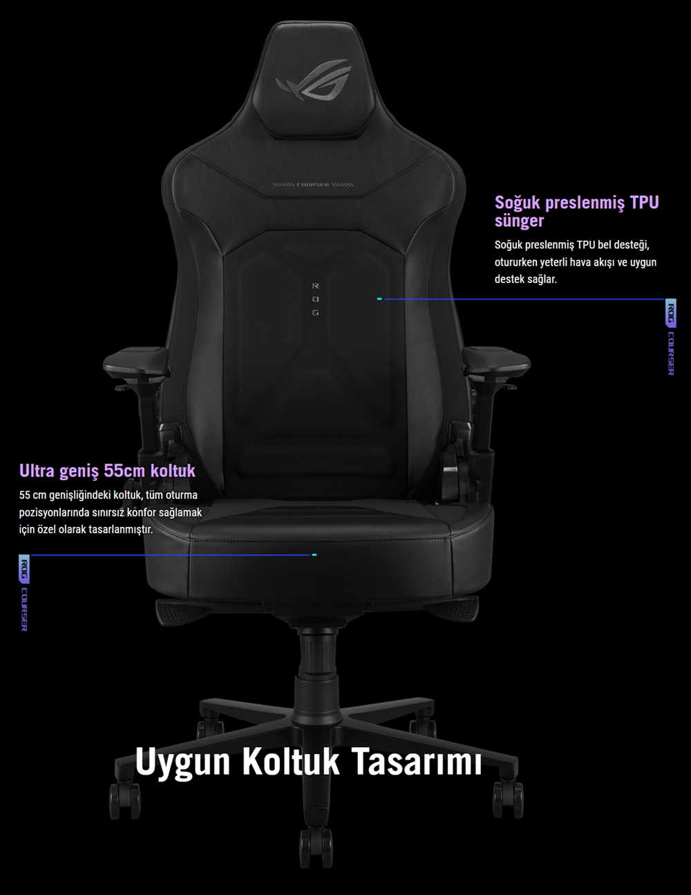 ROG COURSER SL302C ASUS ROG Courser Core Siyah Oyuncu Koltuğu H4