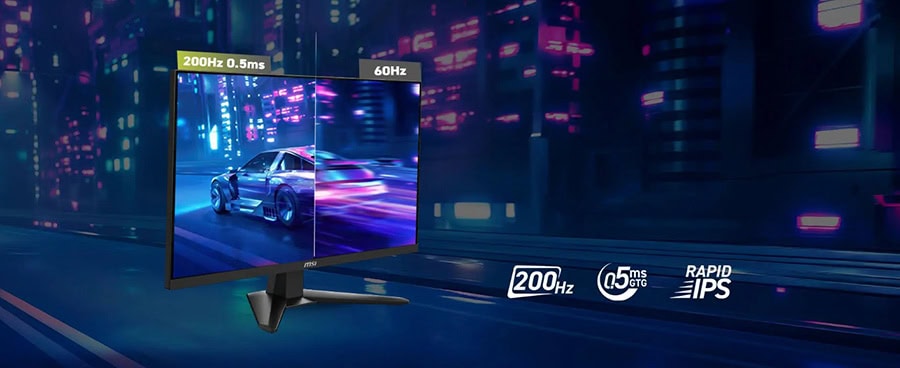 MSI MAG 275F E20 27 inç 200Hz, 0.5ms, Full HD, Adaptive Sync, Rapid IPS oyun monitörü. Yüksek performans ve akıcı görüntü deneyimi için tasarlanmış, hızlı tepki süresi ve geniş renk yelpazesi sunar.