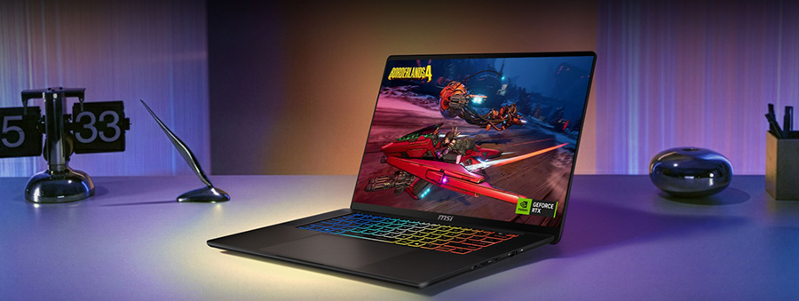 MSI STEALTH 16 AI+ B3WH-011TR Intel Core Ultra 9-386H GeForce RTX 5070 Ti 12GB 125W 32GB DDR5 1TB SSD 16 inç QHD+ 240Hz OLED W11 Home Gaming Laptop h6