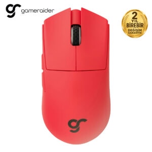 Gameraider markalı kırmızı renkli gaming mouse ve klavye seti, yüksek performans ve dayanıklılık sağlar. Ergonomik tasarımıyla oyun ve ofis kullanımı için ideal, 2 yıl garanti ile güve.