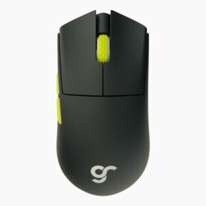 Kablosuz fare oyuncusu, ergonomik tasarım ve yeşil detaylar ile gaming mouse. Yüksek hassasiyet ve konfor sağlayan bilgisayar aksesuarı.