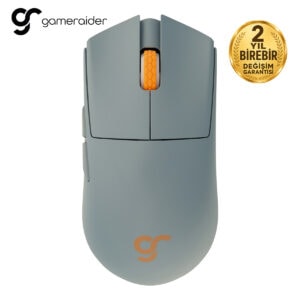 Gameraider markalı yüksek performanslı oyun faresinin üstten görünümü, ergonomik tasarımı ve hassas sensörü ile oyun deneyimini artırır.