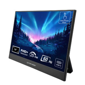 Yüksek çözünürlüklü 14 inç gaming monitör, 1920x1200 ekran çözünürlüğü, 25ms tepki süresi, 60Hz yenileme hızı ve USB-C bağlantısı ile oyun ve profesyonel kullanım için ideal.