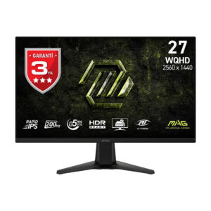 MSI MAG 275QF E20 27 inç 200Hz WQHD oyun monitörü, 0.5ms tepki süresi ve Adaptive Sync teknolojisi ile yüksek performans sağlar. 2560x1440 çözünürlük, Rapid IPS panel ve HDR desteği ile üstün görüntü.