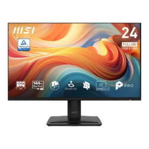 MSI PRO MP243 E14 23.8 inç Full HD 144Hz IPS monitör, Adaptive Sync ve EyesErgo teknolojisi ile yüksek performans ve konfor sağlar. Çoklu bağlantı seçenekleri ve şık tasarımıyla ofis ve oyun kullanımı.