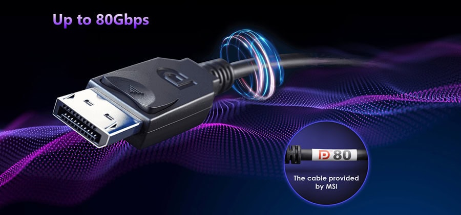 USB 3.0 yüksek hızlı veri aktarım kablosu, MSI tarafından sağlanan 80W güç desteği ile bilgisayarlar ve cihazlar arasında hızlı ve güvenilir bağlantı sağlar.